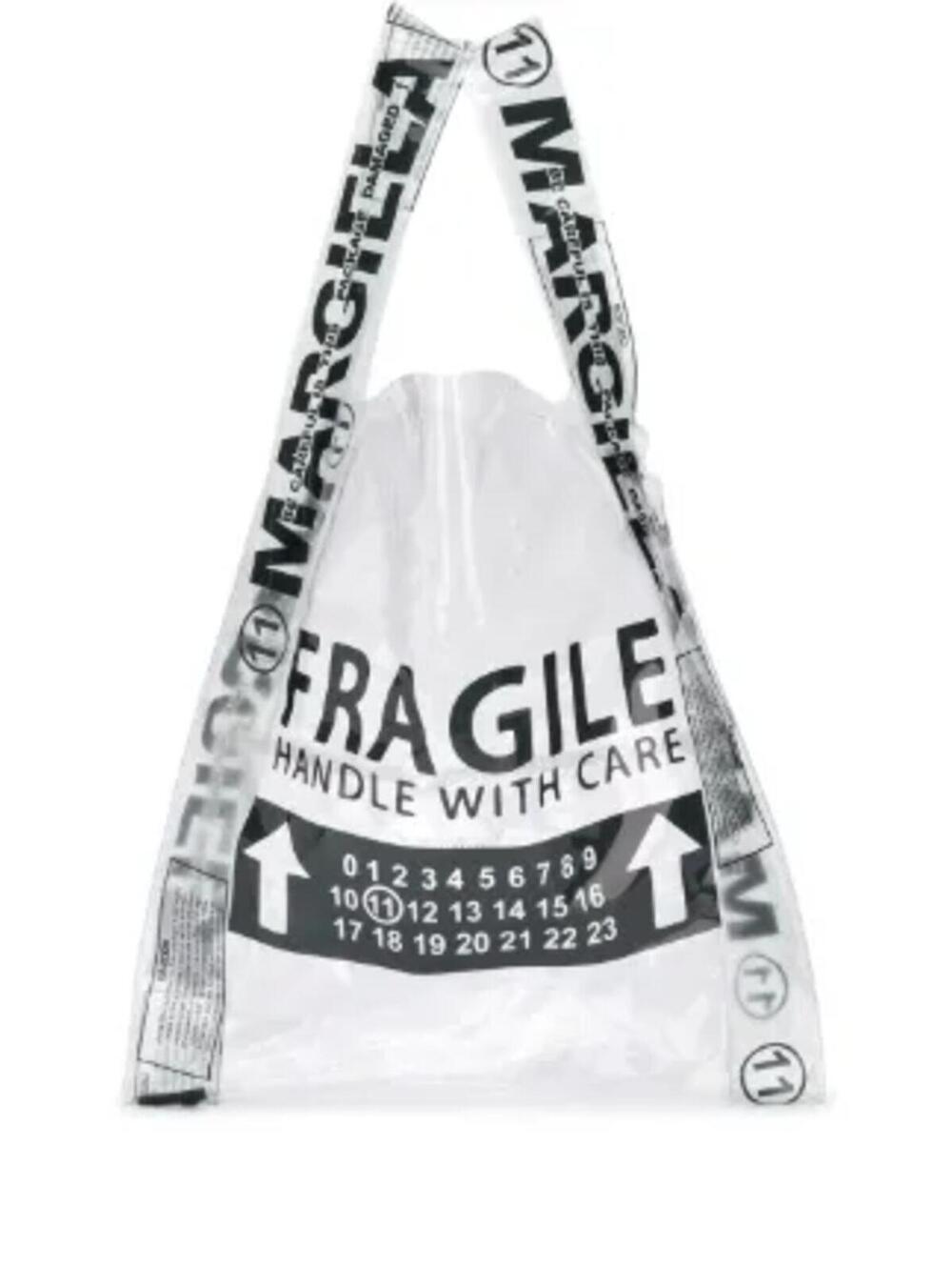 Maison Margiela Fragile PVC shopper tote + Clutch MSRP 1855